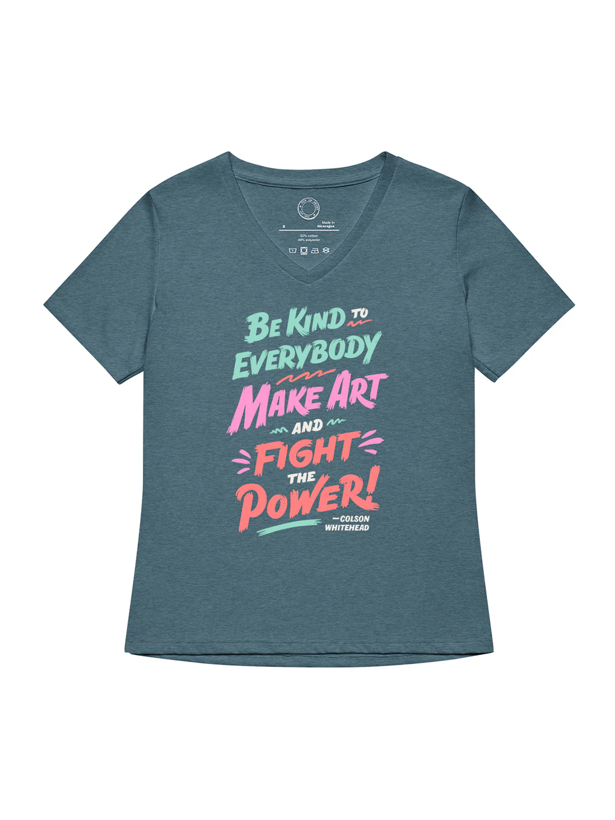 Colson Whitehead: Fight the Power Women’s V-Neck T-Shirt (Print Shop)