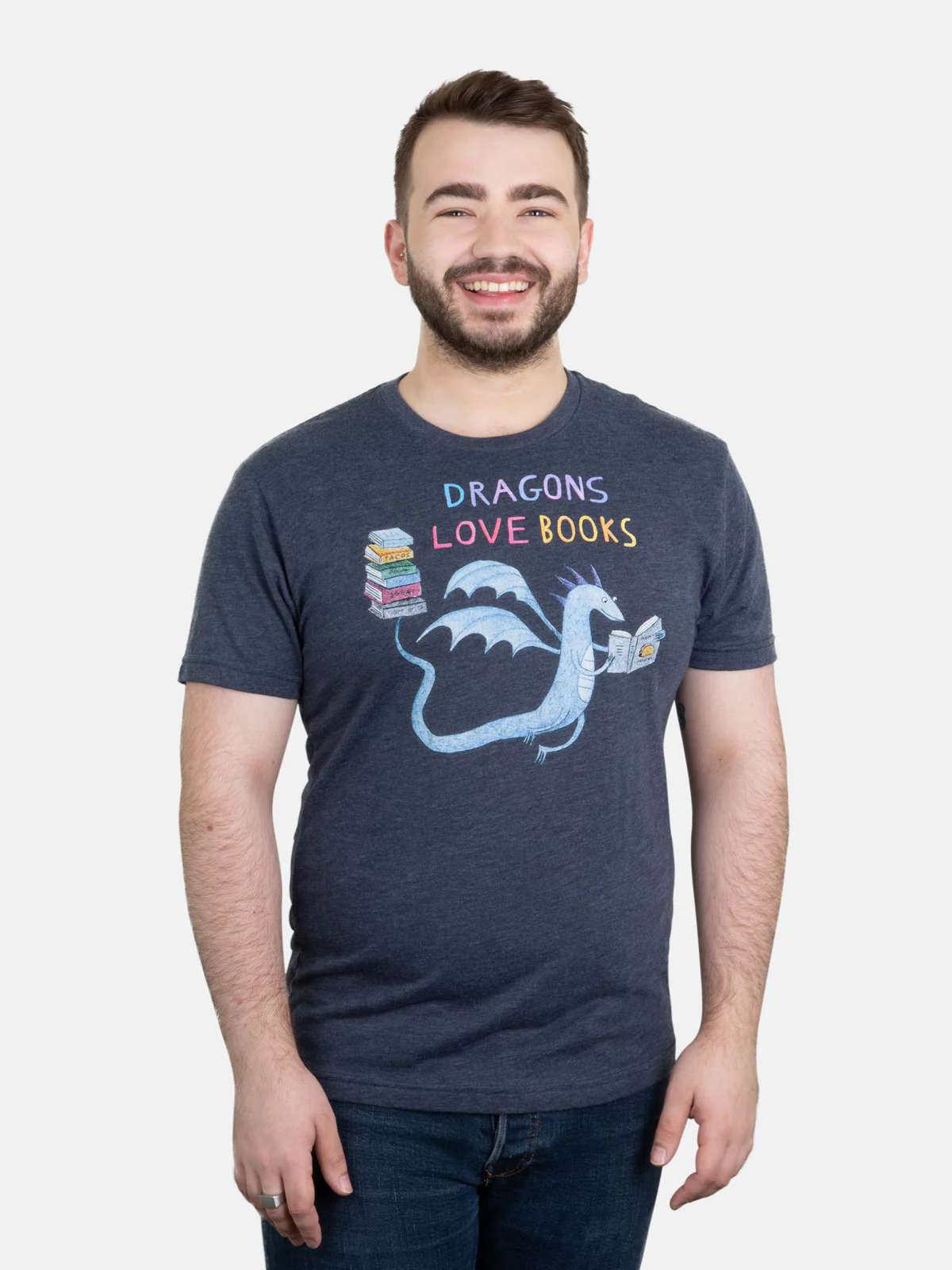 Dragons Love Books Unisex T-Shirt - Image 2