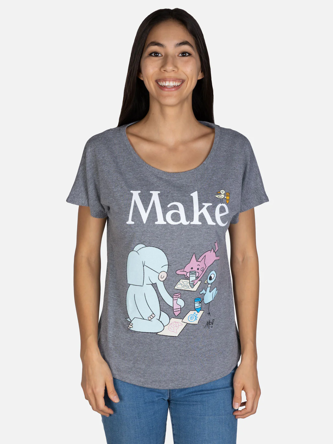 Elephant & Piggie Make Women’s Relaxed Fit T-Shirt - Image 2