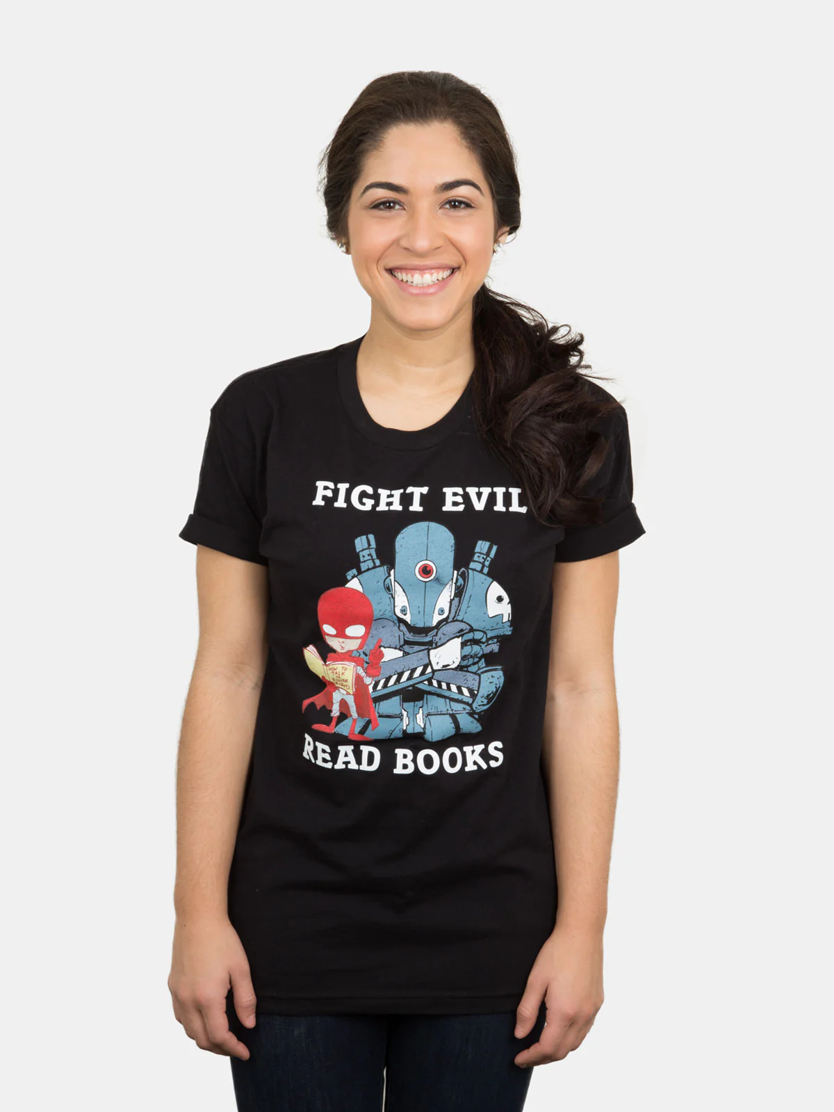 Fight Evil, Read Books Unisex T-Shirt (2018) - Image 3