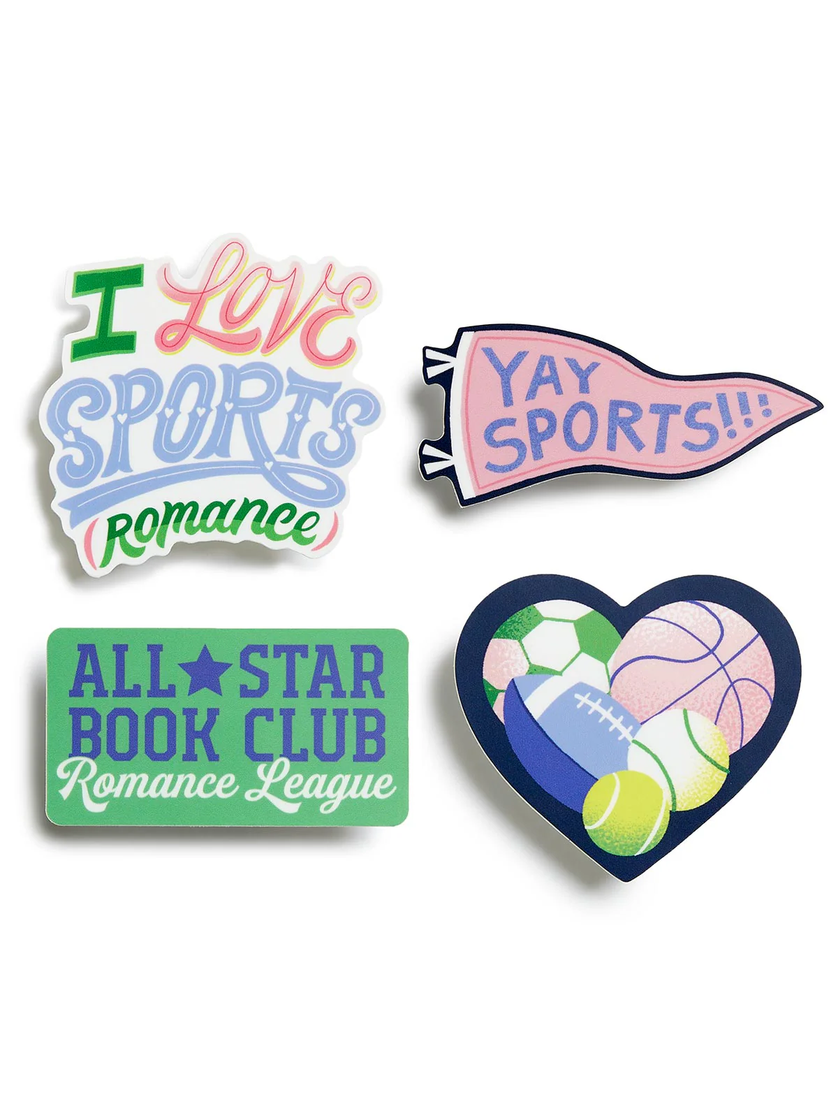 I Love Sports (Romance) Stickers - Set of 4