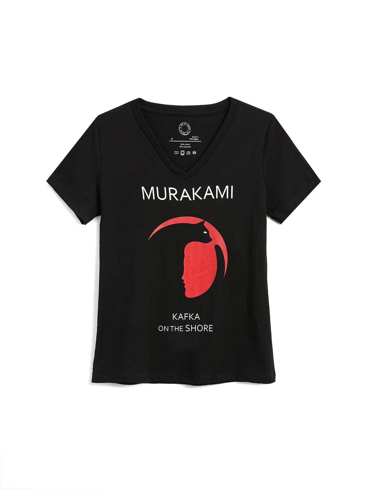 Kafka on the Shore Women's V-Neck Black T-Shirt (Print Shop)