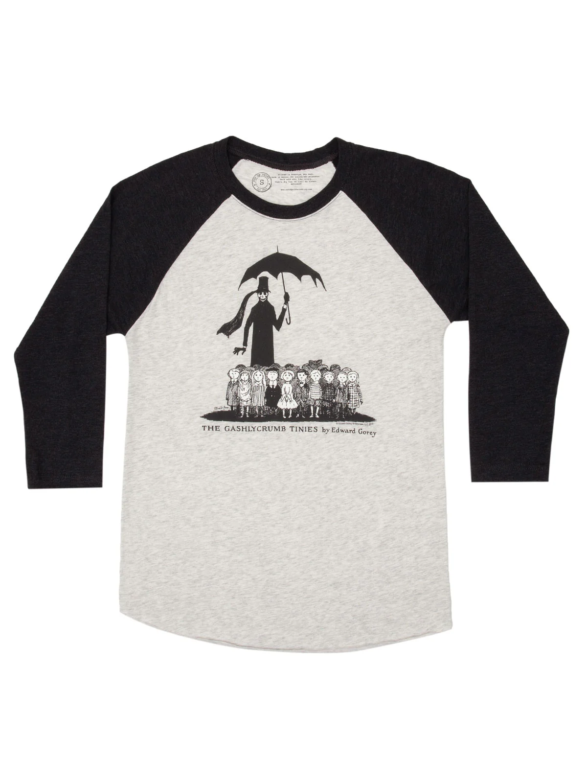 The Gashlycrumb Tinies Unisex 3/4-Sleeve Raglan
