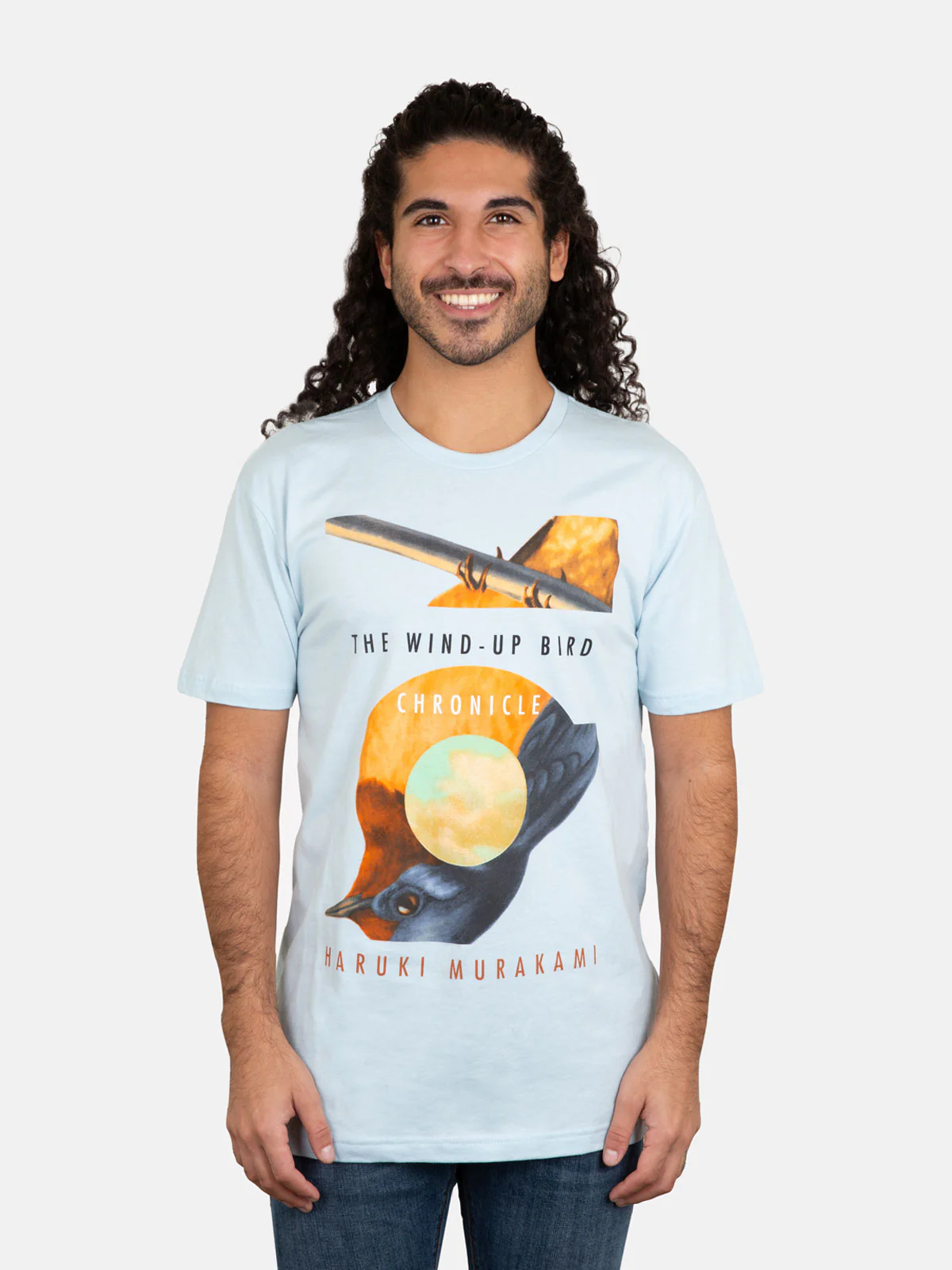 The Wind-Up Bird Chronicle Unisex Blue T-Shirt - Image 2
